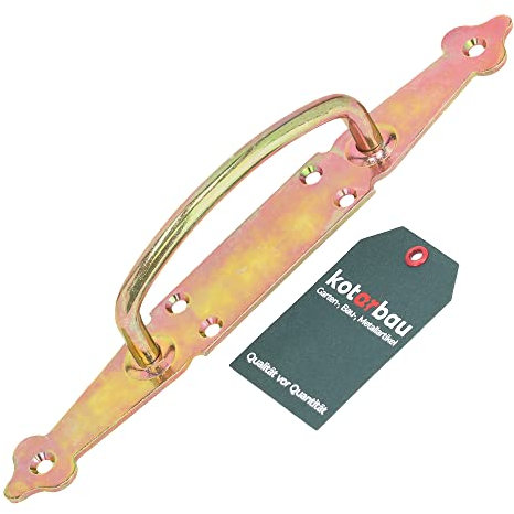 KOTARBAU® Türgriff 270 mm Schmiedeeisen Türklinke Handgriff Verzinkt Gold aus Stahl Torgriff Stahltürzug Haltegriff Griff Türbeschlag Torbeschlag Schiebtür Möbelgriff Schiebetürgriff Scheunentorgriff