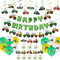 SUNBEAUTY 74PCS Farm Green Tractor Themed Party Supplies Balloon Garland Kit Tractor With Happy Birthday Banner,Tractor Garland, Swirls,Cupcake Toppers Kids Birthday Decoration (LSTLJSR)