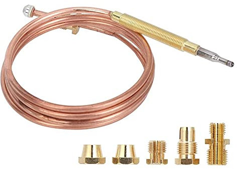 POLISH Universell Gasherd Thermoelement mit 5 StüCke Muttern Heizung Gasbrenner Thermoelement Adapter
