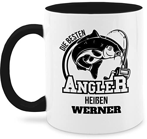 Tasse Tassen 325ml - Angeln - Angler Geschenk - 325 ml - Schwarz - angel fischen carp angler+tasse fisch fishing angelzubehör karpfen fischer name angelfan heißen geschenke besten personalisierte
