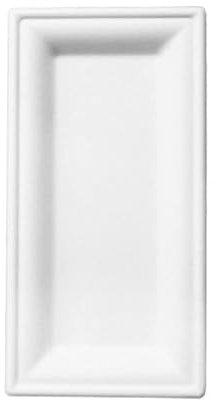 DOT Horeca Solutions 100 Piatti piani RETTANGOLARI bianchi carta bagassa 26x13 CM usa e getta monouso piatto polpa di cellulosa biodegradabili compostabili riciclabili bio bianco canna da zucchero