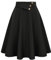 Belle Poque Schwarzer Rock für Damen Vielseitiger A-Linien Swing Rock mit Taschen Knielang Schwarz BP0758-01 XL