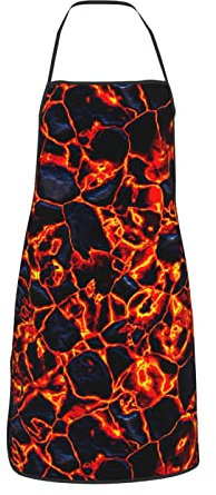 FWJZDSP Lava Melting Rocks red Black Apron for Women Men with Pockets Kitchen Aprons for Chef Cooking BBQ Grill
