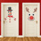 UPINS 6 fogli di adesivi natalizi per porte, decorazioni natalizie, pupazzo di neve, alce, grandi per porte, finestre, pareti, garage, frigorifero, decorazioni per feste di Natale