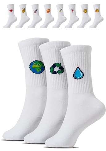 Cool Socks Club Lustige Socken mit Motiv (3 Paar), Geschenke für Frauen & Männer, Fun-Socken aus Baumwolle, Tennissocken für Damen & Herren
