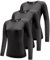Boyzn 3 Pack Women's Long Sleeve Gym Tops, Moisture Wicking Ladies Sports T-Shirts, Long Sleeve Workout Yoga Tops for Women, Outdoor Athletic Fitness Yoga Shirts for Running Gym Exercise Black-3P07-M
