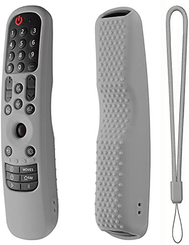 Silicone Remote Cover Compatitive with LG Magic Remote Control AN-MR21GA MR22GA MR23GN, Silicone Case for LG Smart TV Remote with Lanyard (Grey)