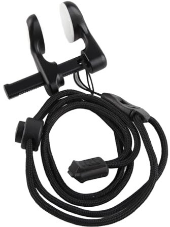 Alomejor Bouchon de Nez de Natation, Pince-Nez de Plongée en Alliage d'aluminium, Pince-Nez de Plongée avec Pinces-Nez de Lanière (Black)