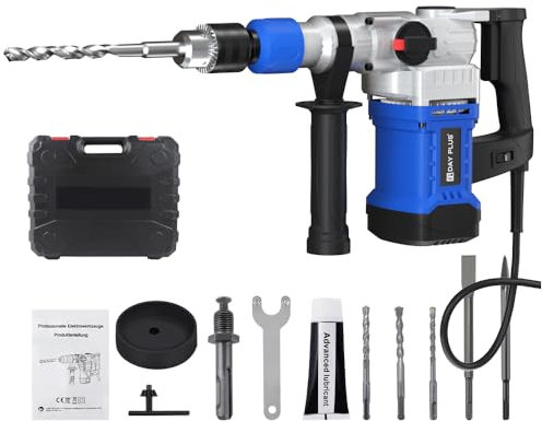 Rotary Hammer Drill Kit | SDS Plus 3-in-1 Drill - Electric Demolition Jack Hammer Concrete Drill Breaker Kit Hammer Breakers Tool
