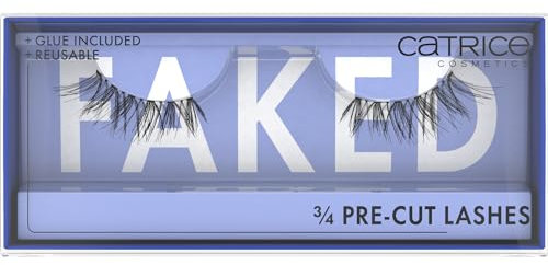 Catrice Faked 3/4 Pre-Cut Lashes, ciglia finte, di lunga durata, effetto ciglia finte, senza particelle di microplastica, senza nanoparticelle, senza profumo, senza olio, confezione da 1 (1 paio)