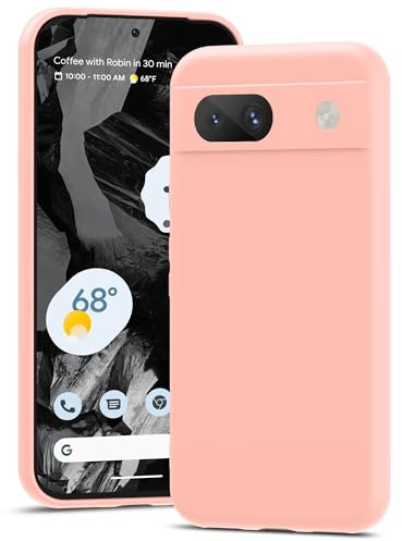 YATWIN Coque pour Google Pixel 8A, Housse en Silicone Doux avec Découpes Précises pour Caméra, Design Ultra Mince, Protection 360° à Bords Surélevés - Rose