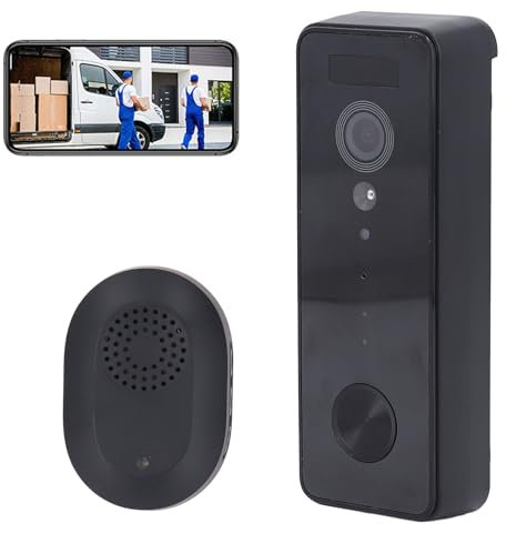 Wireless Video Doorbell, 1080P HD Doorbell Camera with Chime, 2.4G/5Ghz WiFi, PIR Human Detection, 2 Way Talk, Night Vision, APP Control, Cloud Storage, for Home Security