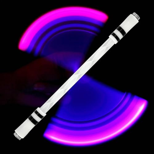 Drehbarer Fidget-Stift, Fidget-Stift mit LED-Licht – Fingerspitzen-Spinner, kreativer Rollstift aus bruchsicherem Acryl für Mädchen, , Erwachsene, Studenten