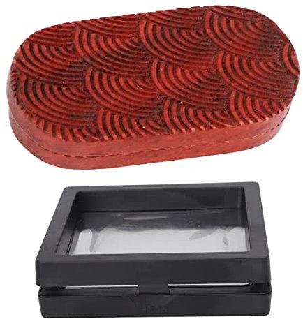 Fidget Slider, rotes Sandelholz, Fidget-Spielzeug für Erwachsene, Stressabbau-Spielzeug, gravierte Fingerspitzen-Fidget-Spinner mit Aufbewahrungsbox für das Heimbüro (Unlimited Water Ripple)