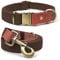 Qianruida Hundehalsband und Leine Set Hunde Halsband und Leine Verstellbares Hundehalsband Hundehalsbänd Leine für Kleine Mittlere Große Hunde- Braun,XL