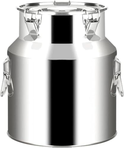 Jarras de Leche Lata de Leche de Acero Inoxidable Cubo de Leche Resistente con Tapa sellada, Cubo de Cubo de Vino de Gran Capacidad Jarra (7L)
