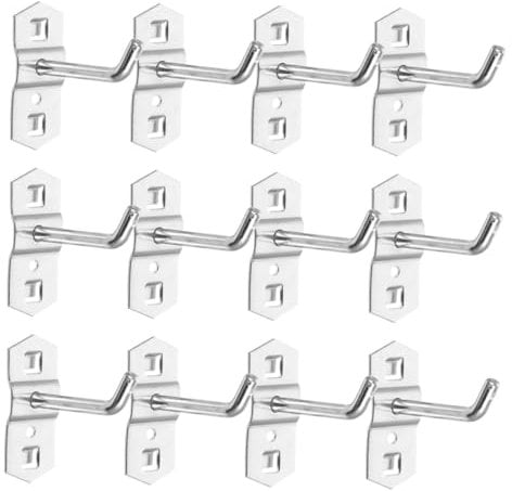 Gatuida 12pcs Heavy Duty Shop Hooks Iron Metal Display Hooks Silver Metal Hanging Hooks Pegboard Hooks Heavy Duty