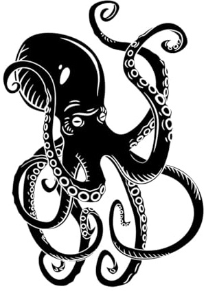 Octopus Tentakeln Wand Aufkleber Schlafzimmer Dekor Marine Kunst Ozean Tiere Vinyl Wand Aufkleber Hause Dekoration Für Bad Toilette-S-29x42cm-Black