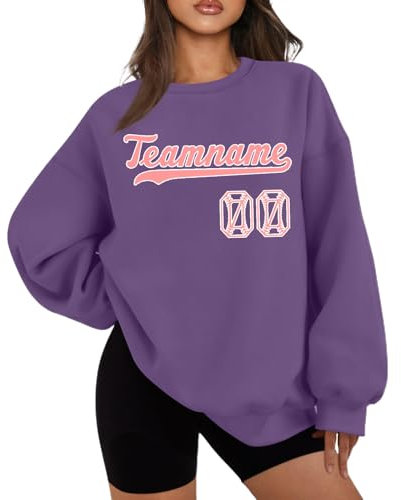 Individuelle Baseball Hoodies Gestalten Sie Ihre Eigenen Hoodies Personalisierte Baseball Pullover Sweatshirts mit Tasche Benutzerdefinierte Name/Teamname/Number Hoodies für Männer Frauen,Purple