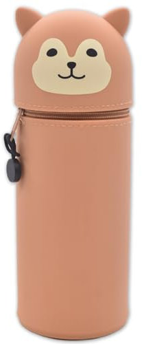 DGTSYAL Kawaii Federmäppchen, mäppchen, 2-in-1 Weiche Silikontasche, Cartoon Federmäppchen, Stand Up Federmäppchen, Stifte Mäppchen, Stifthalter Bleistifttasche Mädchen Junge (Shiba Inu)