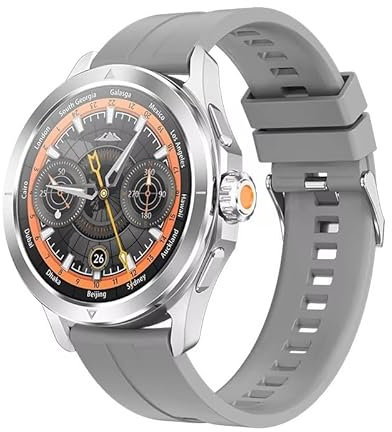 XINDADA S4 Ultra Smart Watch Chargeur sans Fil 1,53 Pouces NFC GPS Tracker de Charge sans Fil Homme Montre Intelligente Appel Bluetooth 2024 (Argent)