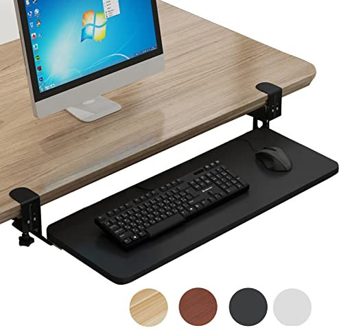 Mesa Escritorio Escritorio de computadora Plegable, Escritorio de Estudio, Bandeja de Teclado Grande de 750 x 250 mm, Plataforma con cajón extraíble Debajo del Escritorio con instalación con