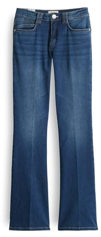 OPUS PANTS Damen Flared | ENJA Smooth Flared Jeans Low Rise aus Spanish Cotton Mix mid Azure Blue, 38 L32