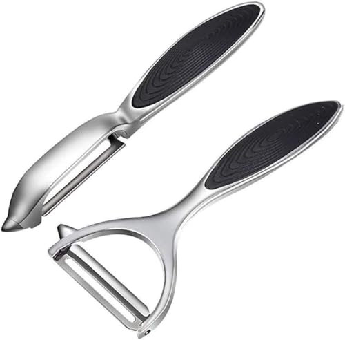Potato P-eeler, Fruit Peeler, Y-Shaped and I-Shaped Stainless Steel Peelers, Vegetable Peeler with Non-Slip Handle Ideal for Left & Right-Handed Users