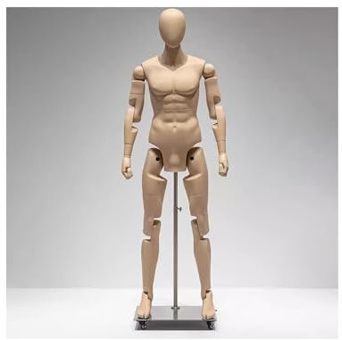 SAYEYBU Verstellbare GanzköRper-Schaufensterpuppe, Schaufensterpuppen-Torso, Abnehmbare MäNnerform, Bewegliche LebensgroßE Dummy-Torso-Figur, FüR BekleidungsgeschäFte,B,Male
