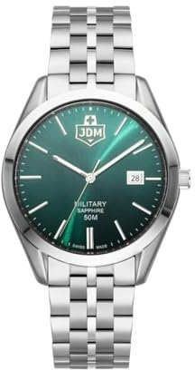 JDM Millitary Herren Analog Uhr mit Edelstahl Armband JDM-WG023-01