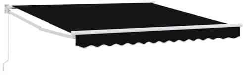 vidaXL Ausziehbare Markise Schwarz 350 x 250 cm
