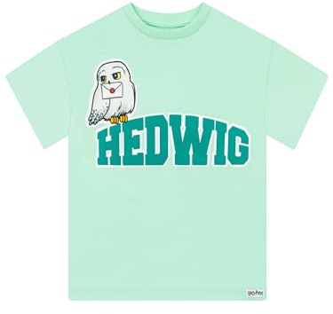 Harry Potter T Shirt, Hedwig Girls Tshirt, Cotton Kids Clothes, Hogwarts Short Sleeve Girls' Boxy T-Shirts, Ages 5 to 13 Years
