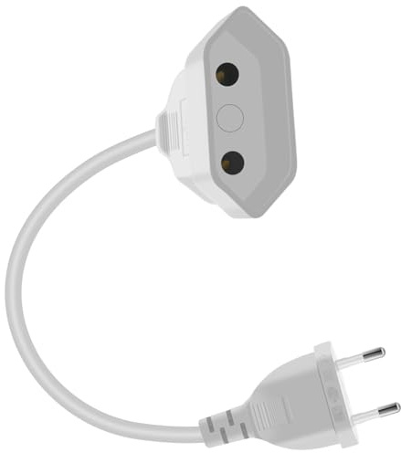 YINGAYOU Prolunga Elettrica Europea 2.5A 250V 625W Cavo Prolunga con Spina Europea 2x0.75 mm², per Elettrodomestici, Lampada, TV, PC (Bianco, 0,3 m)