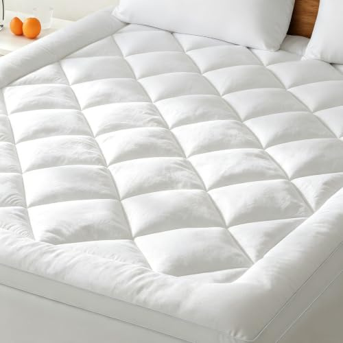 BedStory Matratzen Topper 90 x 200 cm Weiß, 800gsm Ultraweich Matratzentopper mit tiefen Taschen, maschinenwaschbarer Matratzenschoner, geeignet für Matratzen mit Einer Dicke von bis zu 40 cm