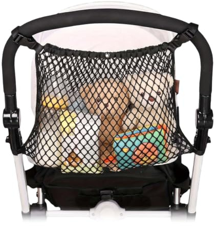wojonifuiliy Schwarz Kinderwagen Einkaufstaschen, Schwarz Netztasche für Kinderwagen, Netztasche Kinderwagen Netz, Einkaufsnetz für Kinderwagen schwarz,für Kinderwagen, Buggys, Kinderfahrzeuge
