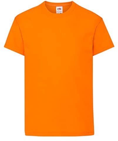 Fruit of the Loom Unisex Kids Original T. T-Shirt, Orange, 5-6 Years (Manufacturer Size:26)