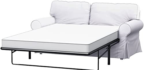 Custom Slipcover Replacement Die Ektorp Zweisitzer-Sofa-Bett-Abdeckung Ersatz ist nach Maß Kompatibel für IKEA Ektorp 2 Seater Sleeper Baumwolle weiß