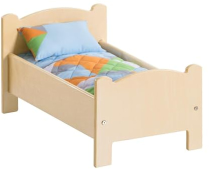 Kaplan Early Learning Company Wooden Doll Bed with Bedding