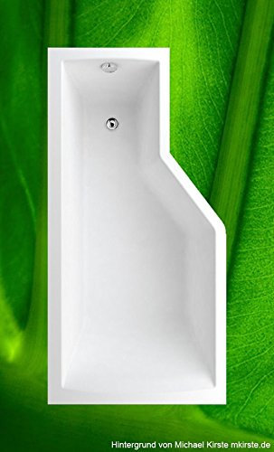 Badewanne 150x75 TUBA Links + Füße + Ablauf + Befestigung