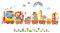 DECOWALL DS-8024 Tierzug Zug Autos Tiere Wandtattoo Wandsticker Wandaufkleber Wanddeko für Wohnzimmer Schlafzimmer Kinderzimmer (Klein)
