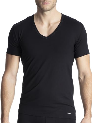 CALIDA Cotton Code T-Shirt Herren, mit V-Ausschnitt