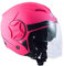 CGM Illinois, Casco Moto Demi-Jet Unisex-Adulto, Rosa Fluo Opaco, XS