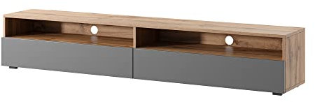 Selsey REDNAW - Mobile TV/Mobile soggiorno - design moderno - rovere wotan/grigio lucido - 180 cm
