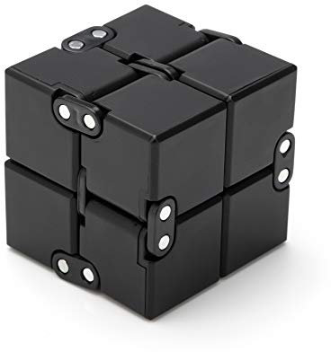 Excellentas Fidget Infinity Cube Unendlicher Würfel - Anti Stess Würfel - Stressspielzeug Geschicklichkeitsspiel für Jung und Alt, Erwachsen oder Kinder in Schwarz