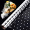 XCOZU Cellophan Geschenkpapier Rolle, 40CM x 6M Weißer Punkt Zellophan Geschenkpapier Geburtstag Hochzeit, Geschenkfolie Transparent für Geschenk, Kunst, Blumen, Handwerk