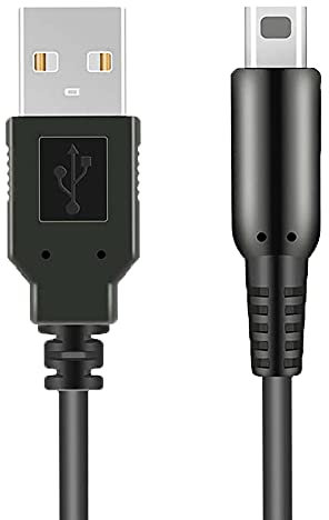 Cavo di ricarica USB 3DS per Nintendo New 3DS XL/New 3DS/3DS XL/3DS/New 2DS XL/New 2DS/2DS XL/2DS/DSi/DSi XL, nero