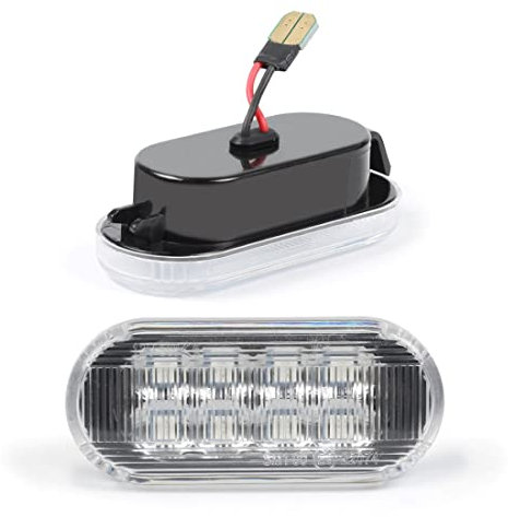 schwarze LED Seitenblinker mit Klarglas
