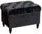HomeHarmony®Velvet Ottoman Chair Storage Stool Seat Footrest Footstool With Rustic Look Feet (Black)