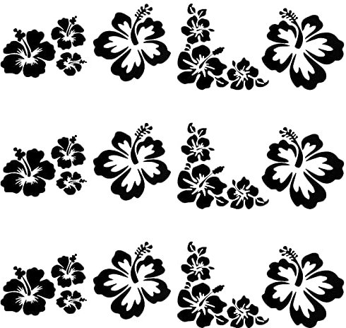 GORGECRAFT Hibiskus Blumen Auto Aufkleber Hawaiische Aufkleber Weißes Vinyl Automotive Außendekoration Für SUV Truck Motorrad Türen Wände Laptop