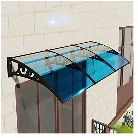 Tür Vordach Fenster Markise, Transparentes Dach-Regenschutzdach Gewölbtes Sonnendach Für Draußen Terrasse Terrasse Haustür Überdacht Schnee Vordächer Mit Aluminium-Halterung ( Farbe : Blau , Größe : 1